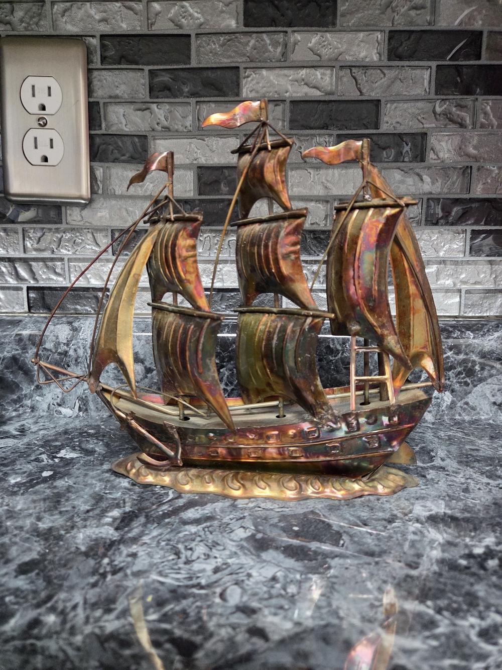 Metal Sailing Ship Sculpture #3311-31